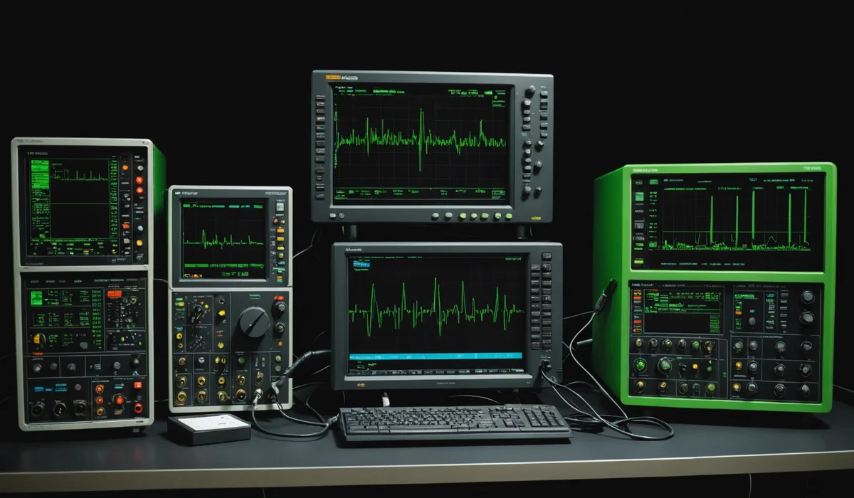 RF chip design workspace with spectrum analyzer and PCB prototyping tools